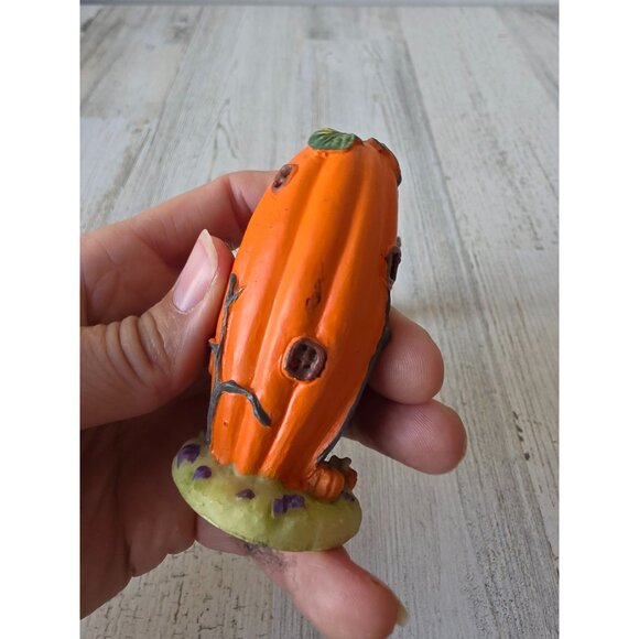 Vintage mini pumpkin house skinny scarecrow wizard witch village cute unique ski - Picture 6 of 9